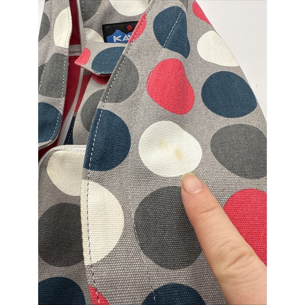 KAVU Got Dots Crossbody Bag Backpack Pink Blue Polka Dot Canvas Travel Purse - Picture 15 of 15